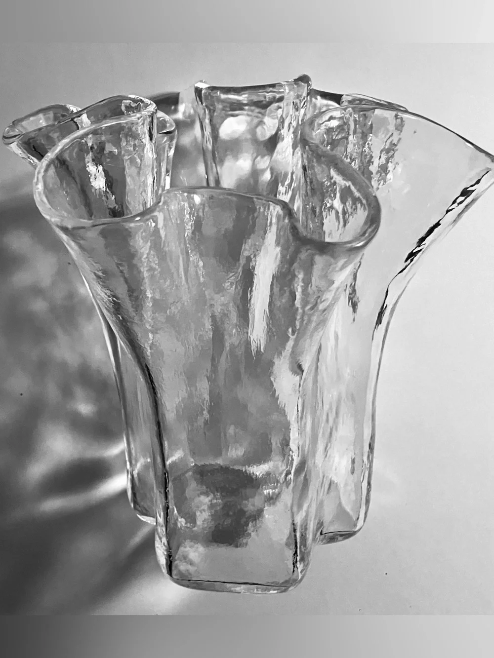 1970’s MUURLA HANDKERCHIEF Glass Vase / 6 INCHES TALL / Scandinavian Art Glass